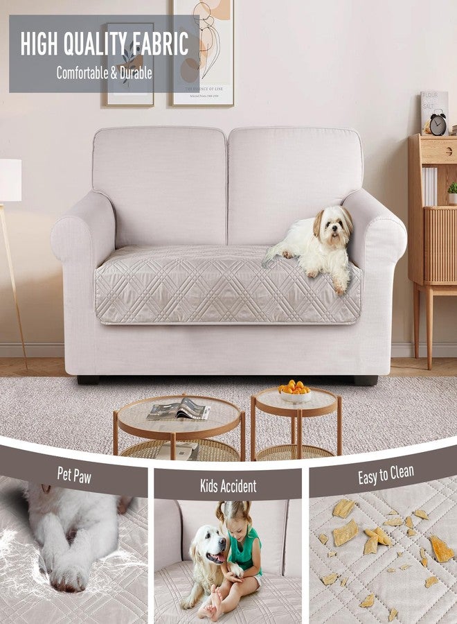 TAOCOCO 100% Waterproof Couch Cushion Cover Reversible Sofa Seat Cover for Dogs Pets Chaise Couch Cover for Sectional Sofa U Shape Couch Furniture Protector Sofa Slipcover(Loveseat, Cream) - Image 4